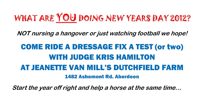 New Years Day 2012: Dressage Fix a Test @ Dutchfield Farm Aberdeen NC 